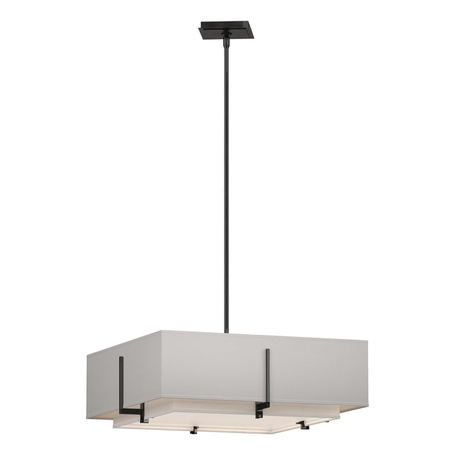 Hubbardton Forge 2013 Ink Natural Anna Inner Shade & Flax Outer Shade Multi Exos Square Double Shade Pendant