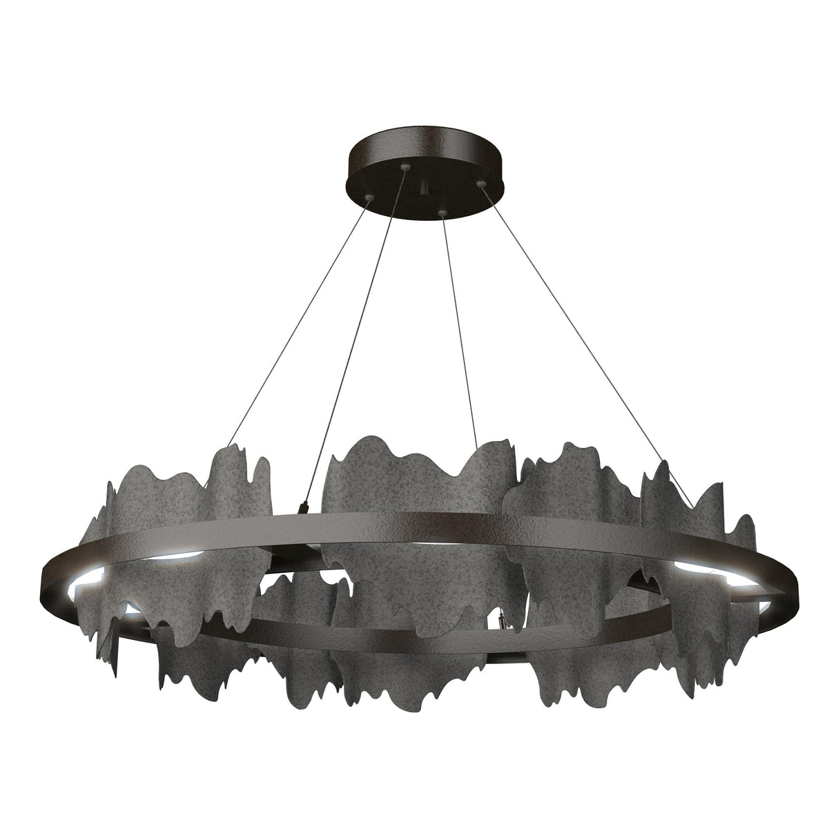 Hubbardton Forge 2020 Oil Rubbed Bronze Natural Iron Standard Hildene Circular LED Pendant