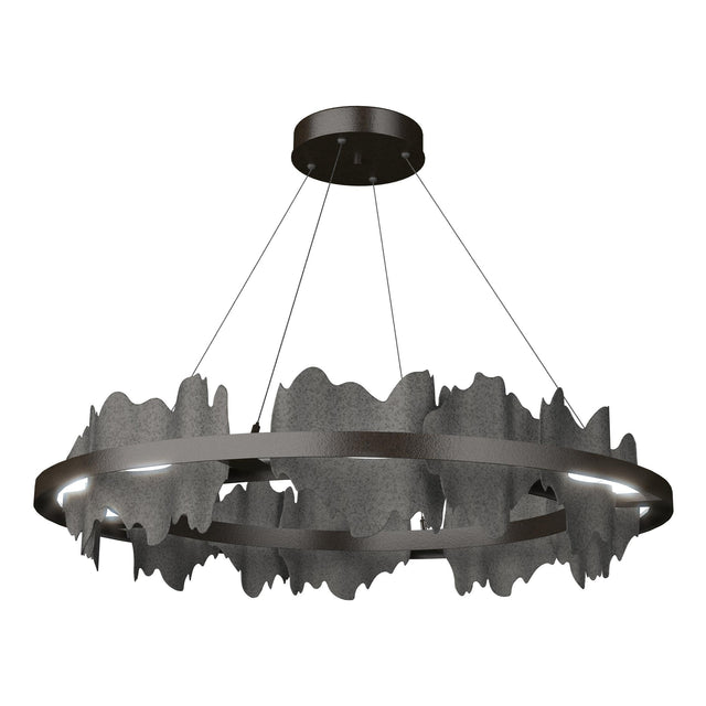 Hubbardton Forge 2020 Oil Rubbed Bronze Natural Iron Standard Hildene Circular LED Pendant