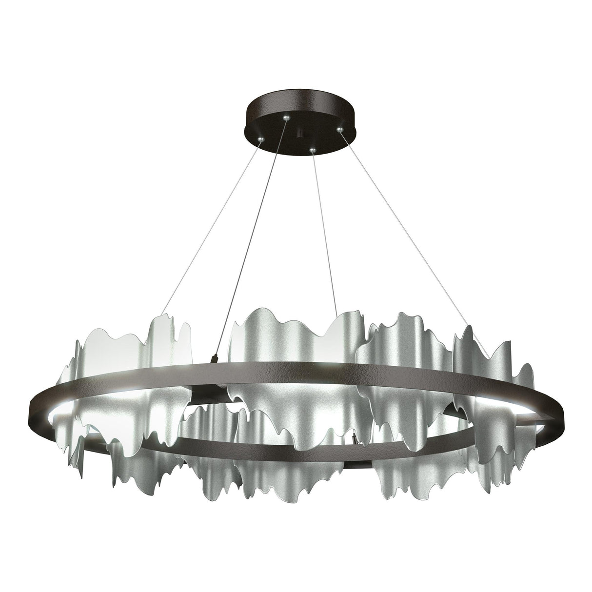 Hubbardton Forge 2020 Oil Rubbed Bronze Vintage Platinum Standard Hildene Circular LED Pendant