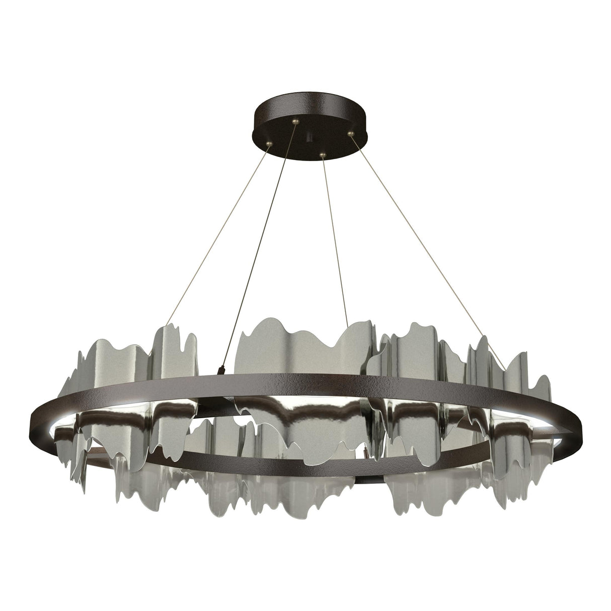 Hubbardton Forge 2020 Oil Rubbed Bronze Sterling Standard Hildene Circular LED Pendant