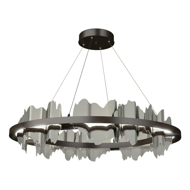 Hubbardton Forge 2020 Oil Rubbed Bronze Sterling Standard Hildene Circular LED Pendant