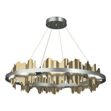Hubbardton Forge 2020 Vintage Platinum Modern Brass Standard Hildene Circular LED Pendant