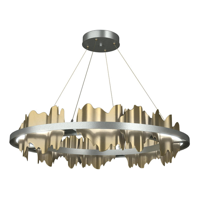 Hubbardton Forge 2020 Vintage Platinum Modern Brass Standard Hildene Circular LED Pendant