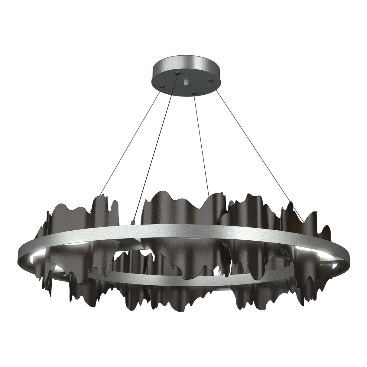 Hubbardton Forge 2020 Vintage Platinum Oil Rubbed Bronze Standard Hildene Circular LED Pendant