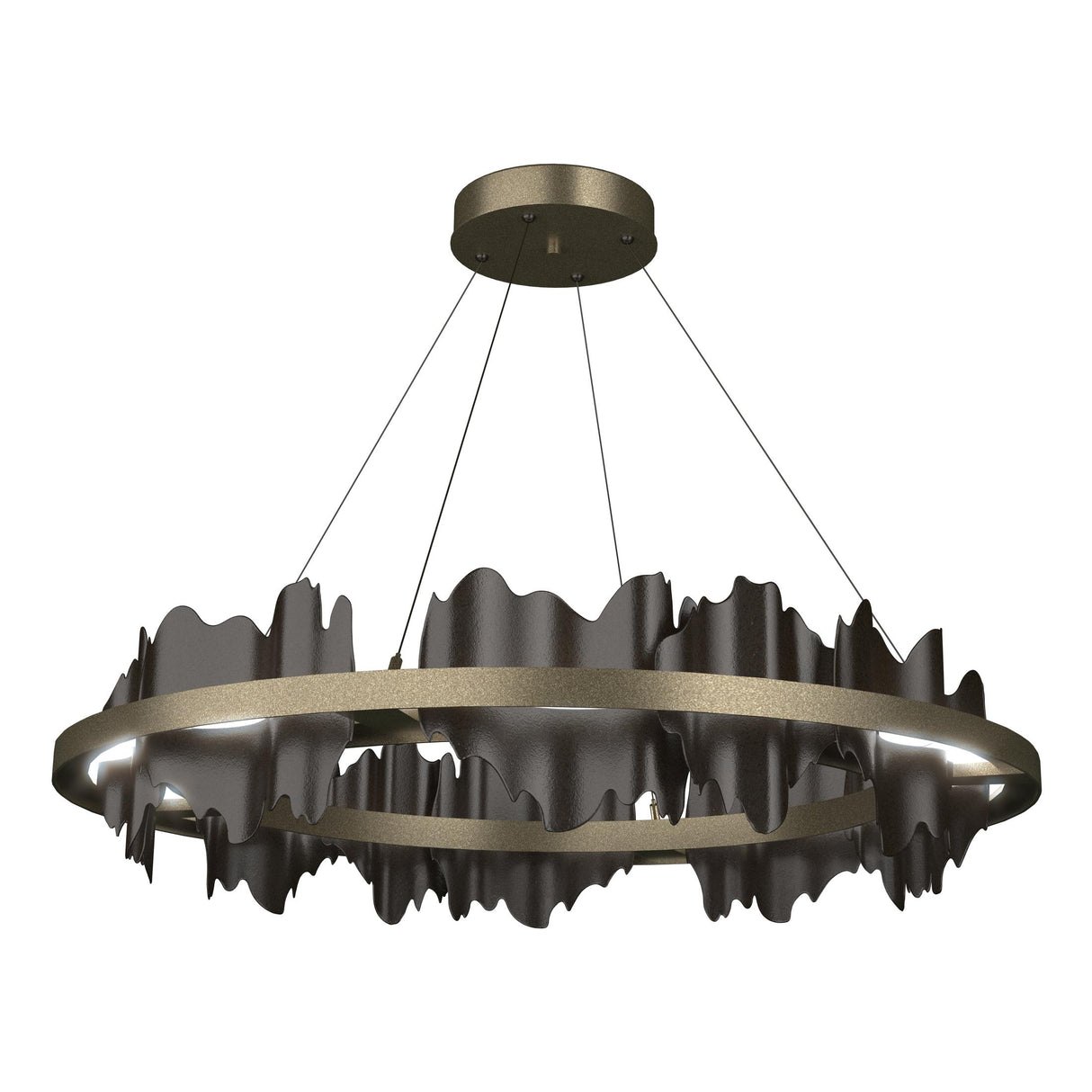 Hubbardton Forge 2020 Soft Gold Oil Rubbed Bronze Standard Hildene Circular LED Pendant