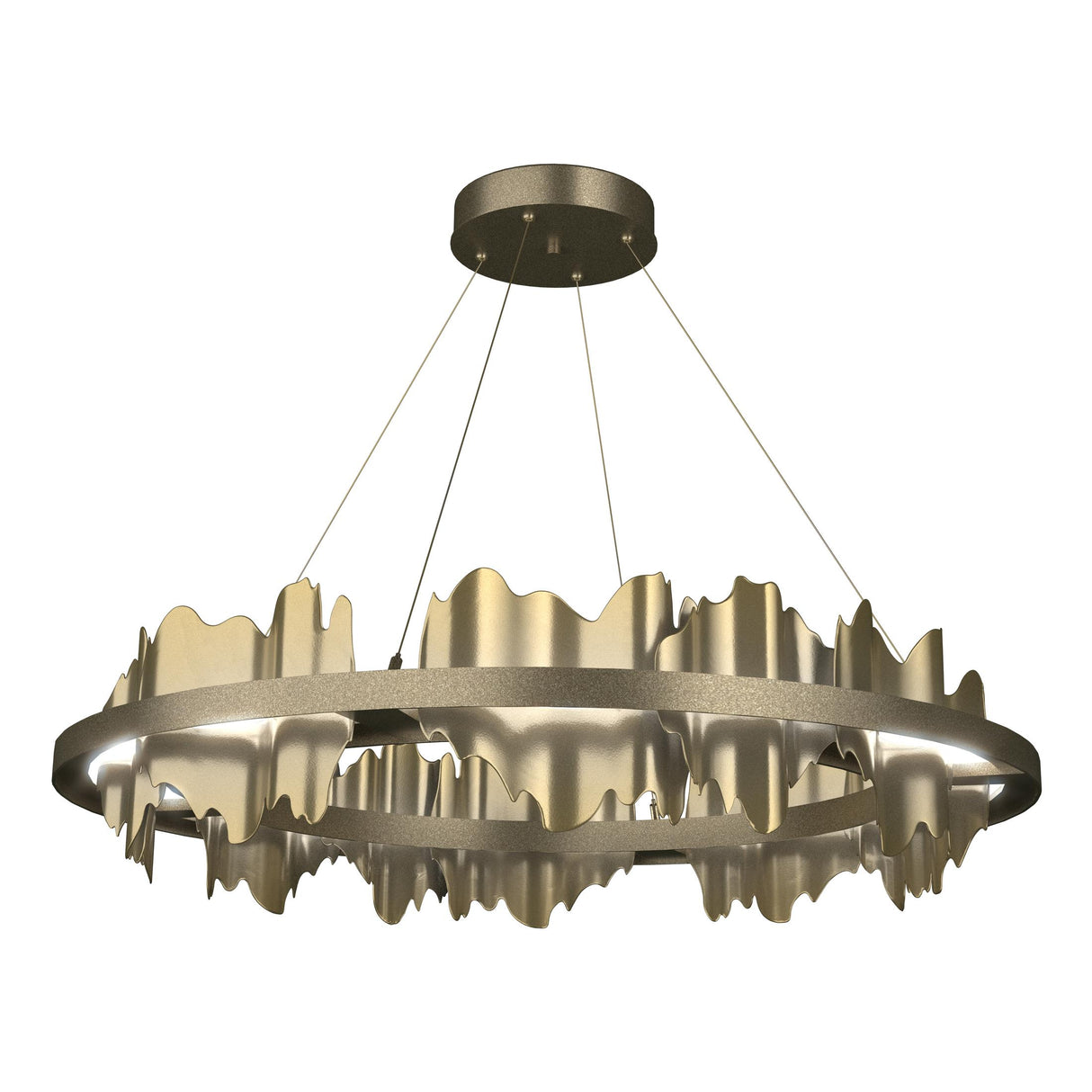 Hubbardton Forge 2020 Soft Gold Modern Brass Standard Hildene Circular LED Pendant