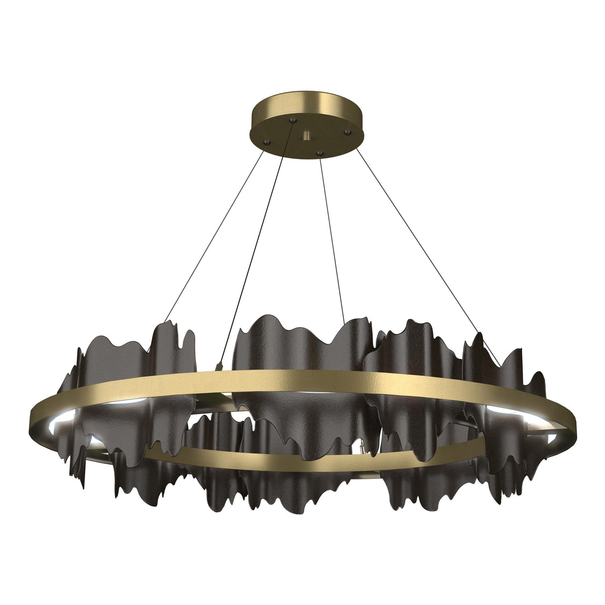 Hubbardton Forge 2020 Modern Brass Oil Rubbed Bronze Standard Hildene Circular LED Pendant