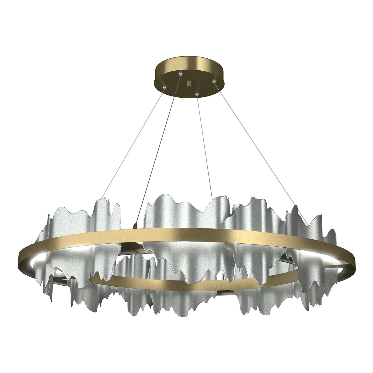 Hubbardton Forge 2020 Modern Brass Vintage Platinum Standard Hildene Circular LED Pendant