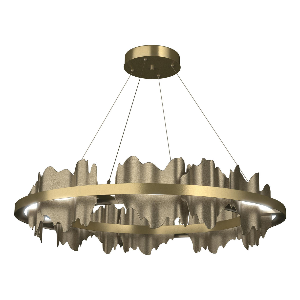 Hubbardton Forge 2020 Modern Brass Soft Gold Standard Hildene Circular LED Pendant