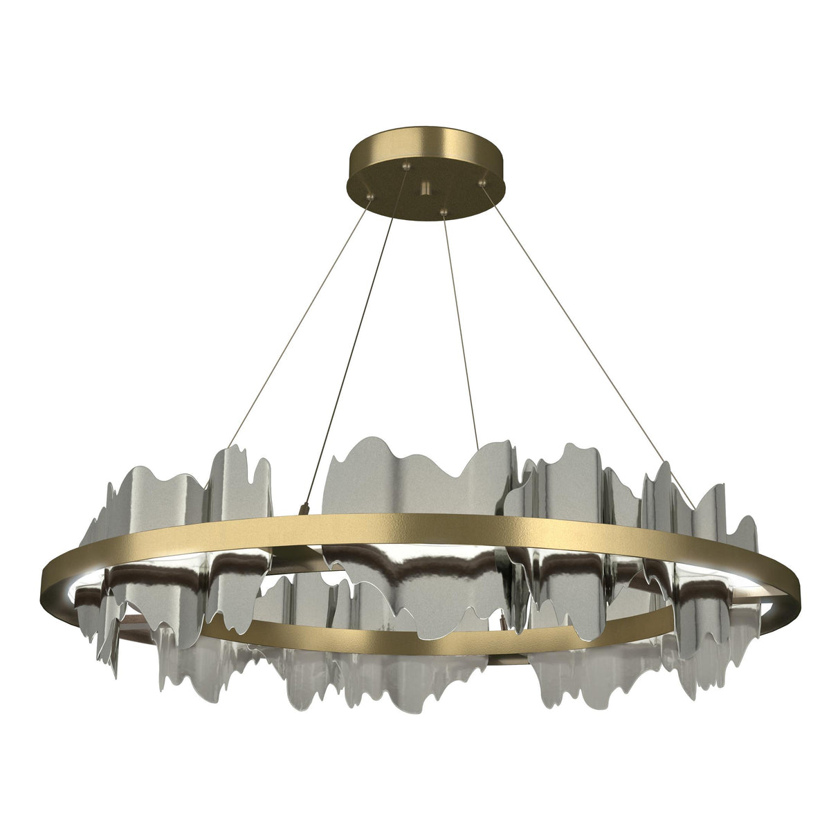 Hubbardton Forge 2020 Modern Brass Sterling Standard Hildene Circular LED Pendant