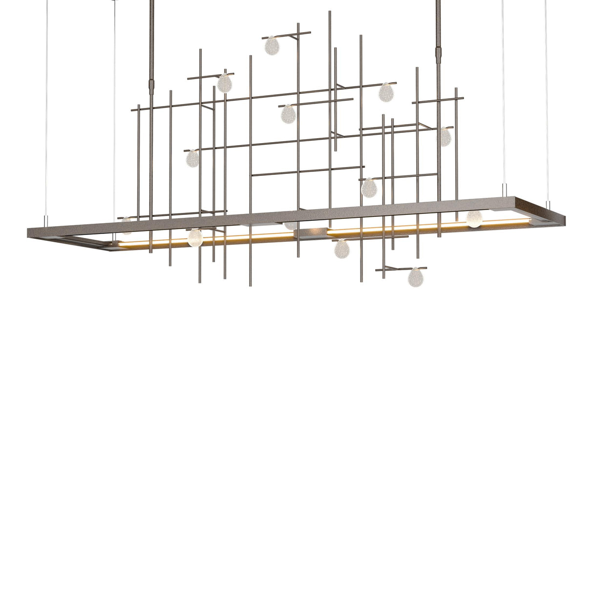 Hubbardton Forge 2016 Oil Rubbed Bronze Clear Bubble Glass (YG) Long Spring LED Pendant