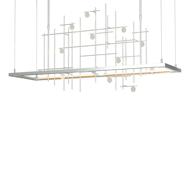 Hubbardton Forge 2016 Vintage Platinum Clear Bubble Glass (YG) Short Spring LED Pendant