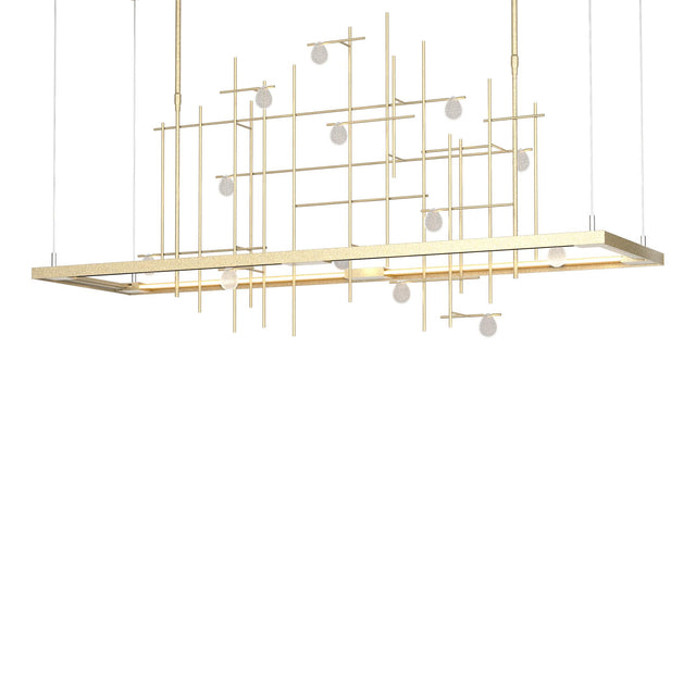 Hubbardton Forge 2016 Soft Gold Clear Bubble Glass (YG) Short Spring LED Pendant