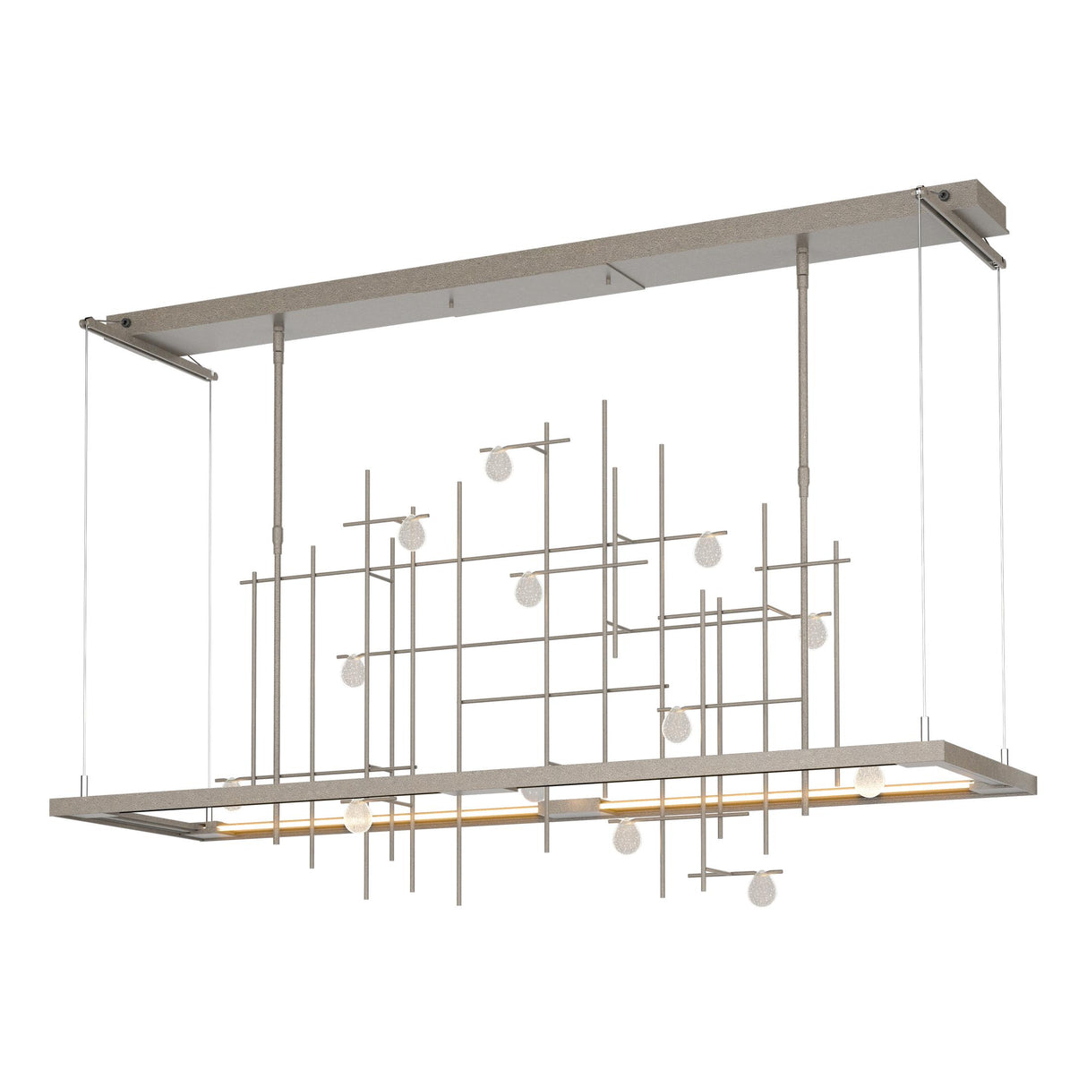 Hubbardton Forge 2016 Dark Smoke Clear Bubble Glass (YG) Standard Spring LED Pendant