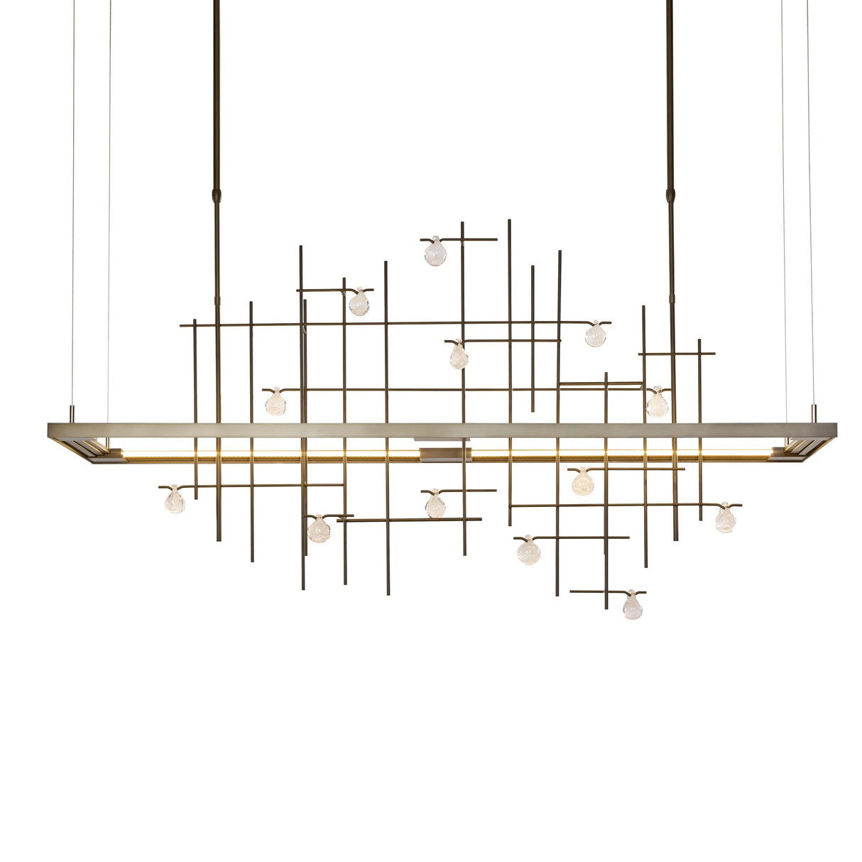 Hubbardton Forge 2016 Dark Smoke Clear Bubble Glass (YG) Standard Spring LED Pendant