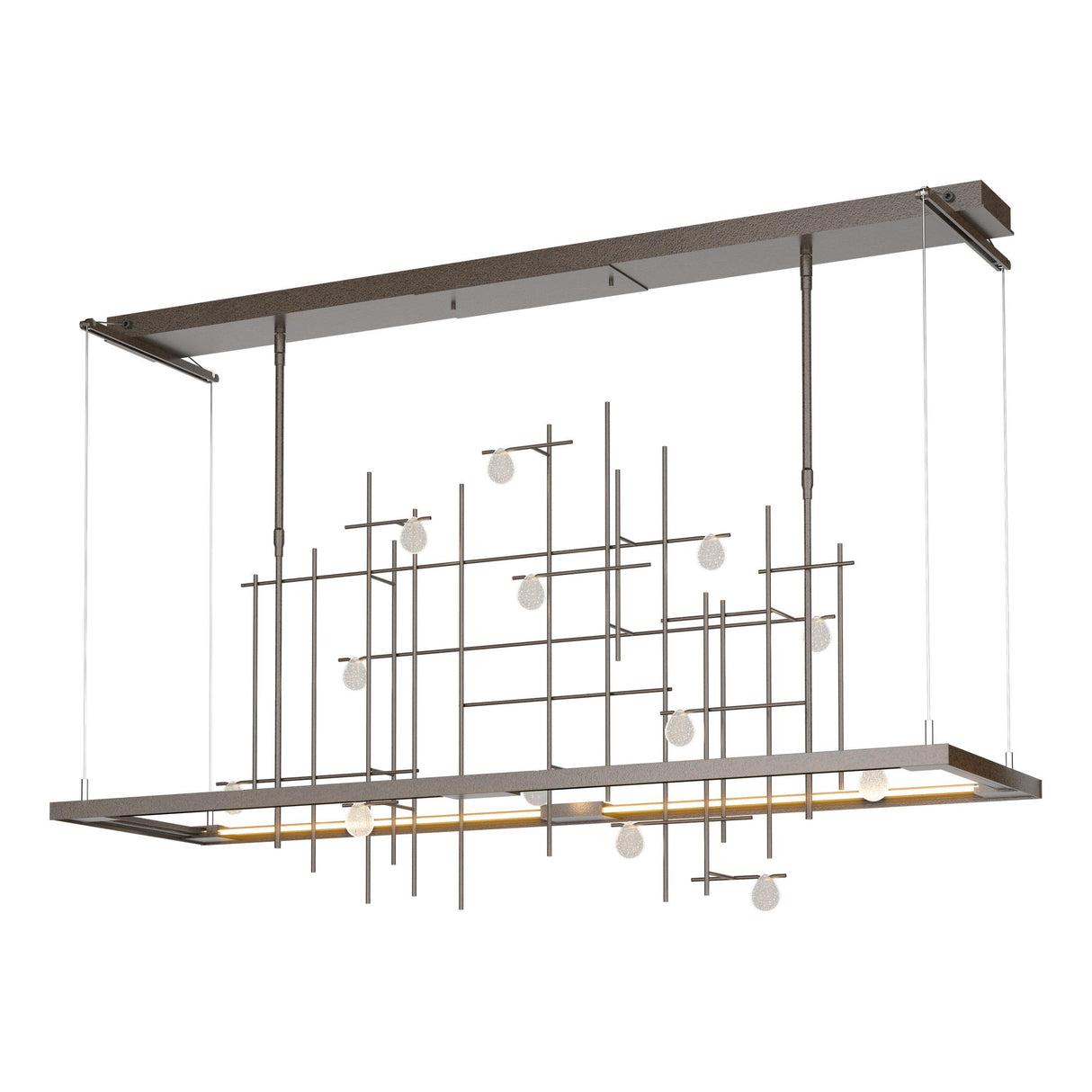 Hubbardton Forge 2016 Oil Rubbed Bronze Clear Bubble Glass (YG) Standard Spring LED Pendant