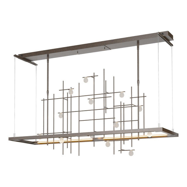 Hubbardton Forge 2016 Oil Rubbed Bronze Clear Bubble Glass (YG) Standard Spring LED Pendant