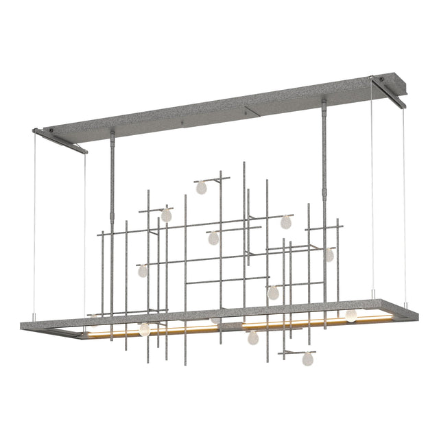Hubbardton Forge 2016 Natural Iron Clear Bubble Glass (YG) Standard Spring LED Pendant