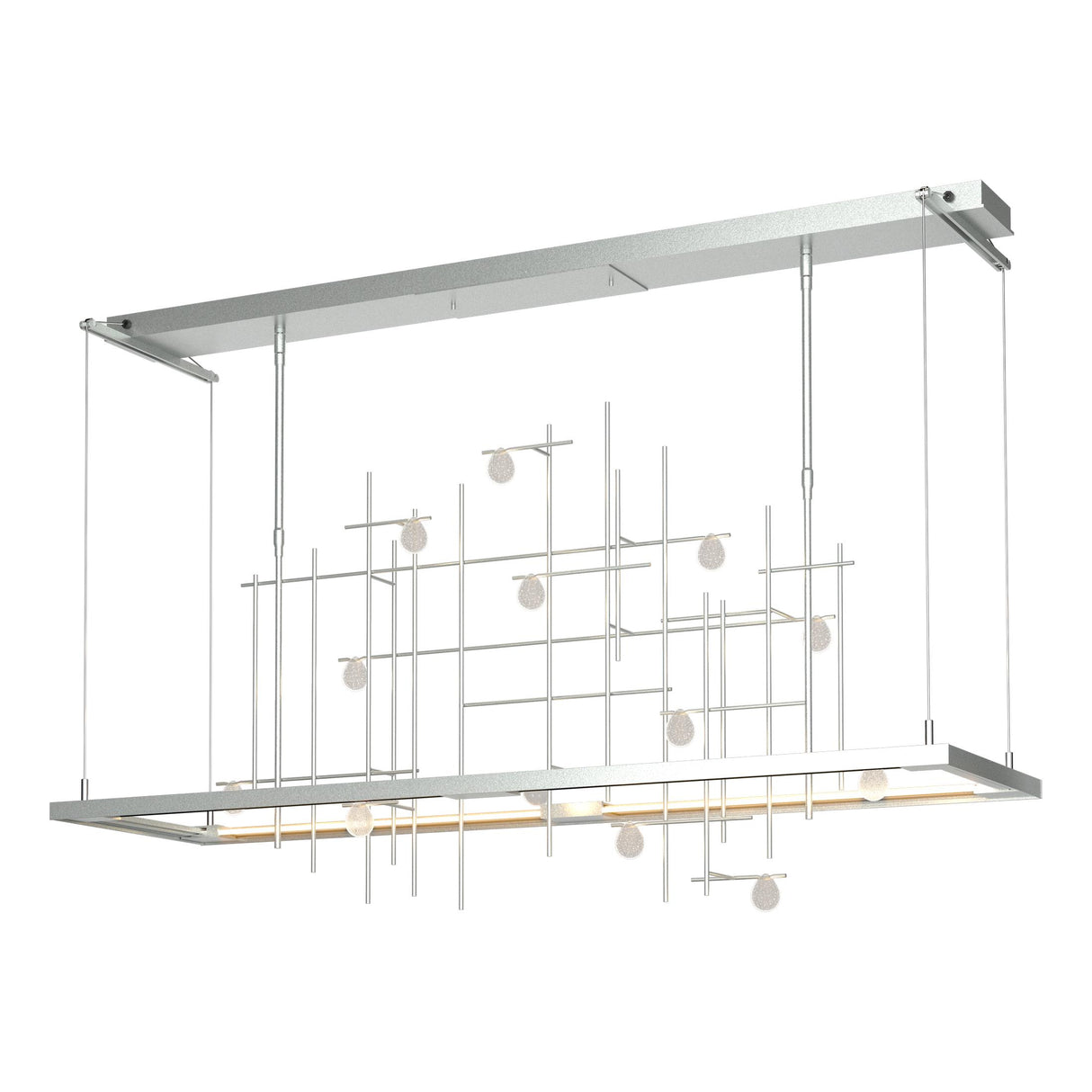Hubbardton Forge 2016 Vintage Platinum Clear Bubble Glass (YG) Standard Spring LED Pendant