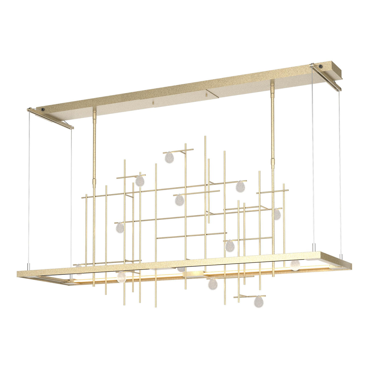 Hubbardton Forge 2016 Soft Gold Clear Bubble Glass (YG) Standard Spring LED Pendant