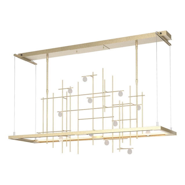 Hubbardton Forge 2016 Soft Gold Clear Bubble Glass (YG) Standard Spring LED Pendant