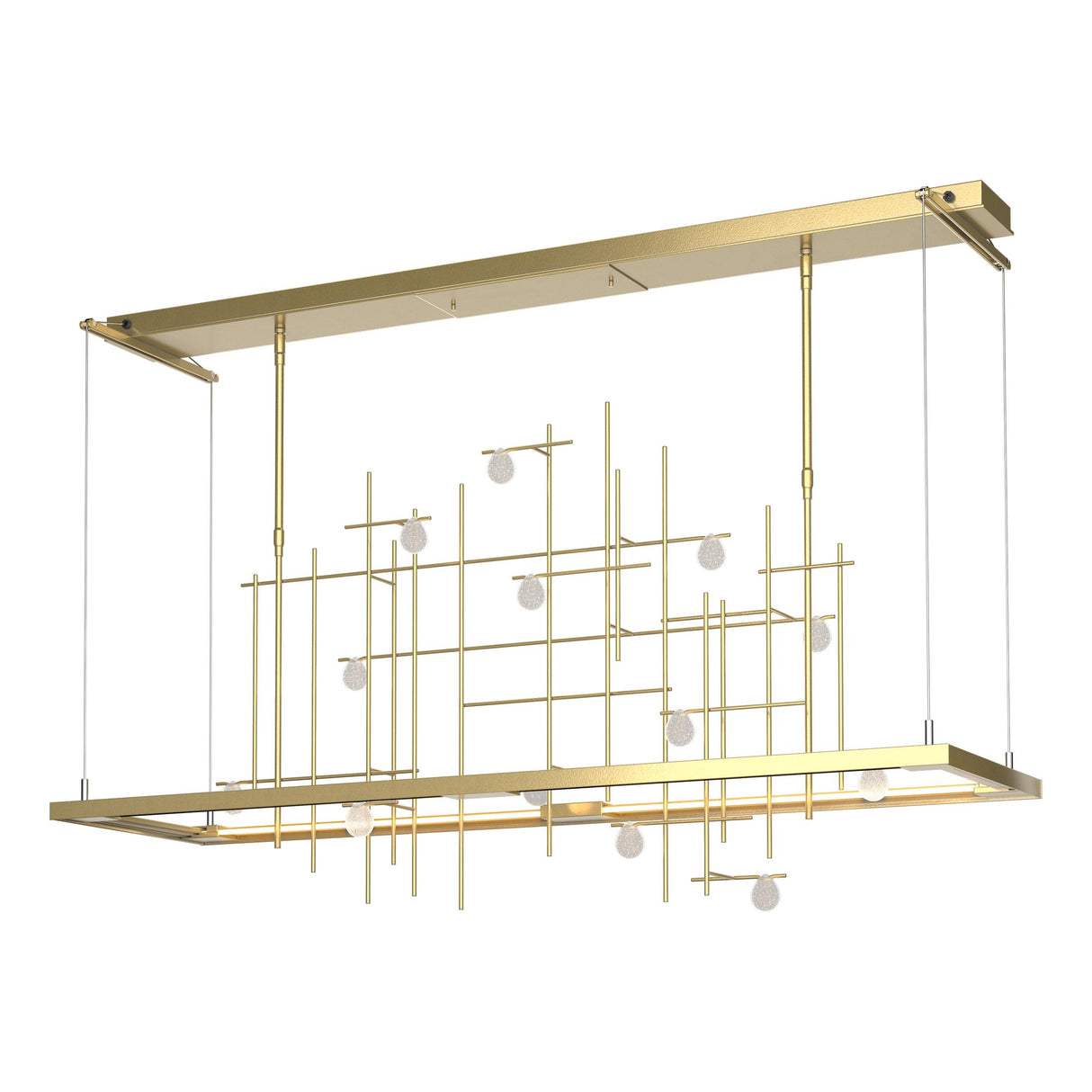 Hubbardton Forge 2016 Modern Brass Clear Bubble Glass (YG) Standard Spring LED Pendant