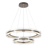 Hubbardton Forge 2018 Bronze Clear Glass (ZM) Standard Solstice LED Tiered Pendant