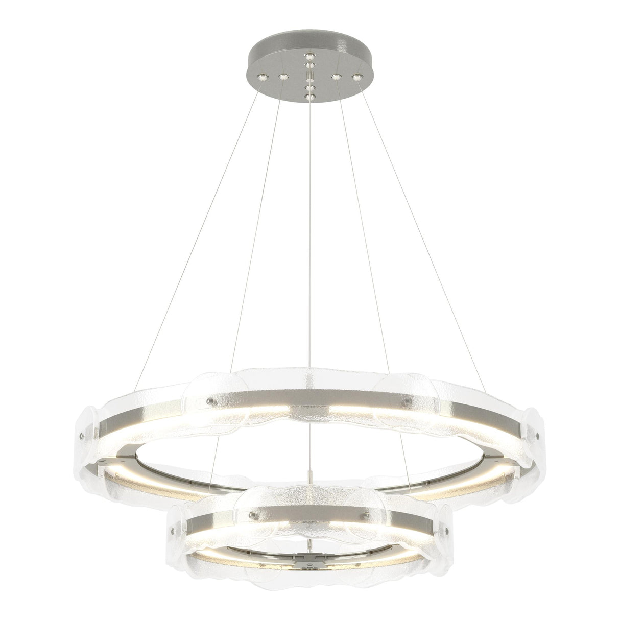 Hubbardton Forge 2018 Sterling Clear Glass (ZM) Standard Solstice LED Tiered Pendant
