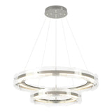 Hubbardton Forge 2018 Sterling Clear Glass (ZM) Standard Solstice LED Tiered Pendant