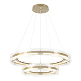 Hubbardton Forge 2018 Modern Brass Clear Glass (ZM) Standard Solstice LED Tiered Pendant