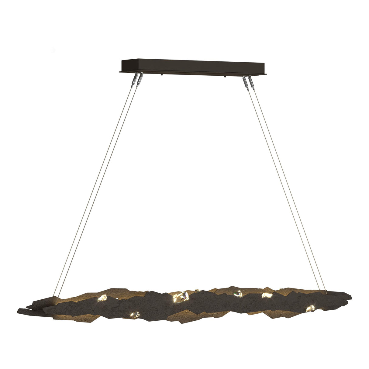 Hubbardton Forge 2018 Bronze Crystal Standard Trove LED Pendant
