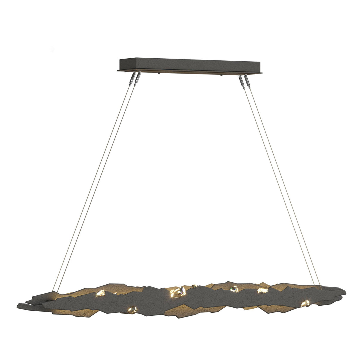 Hubbardton Forge 2018 Natural Iron Crystal Standard Trove LED Pendant