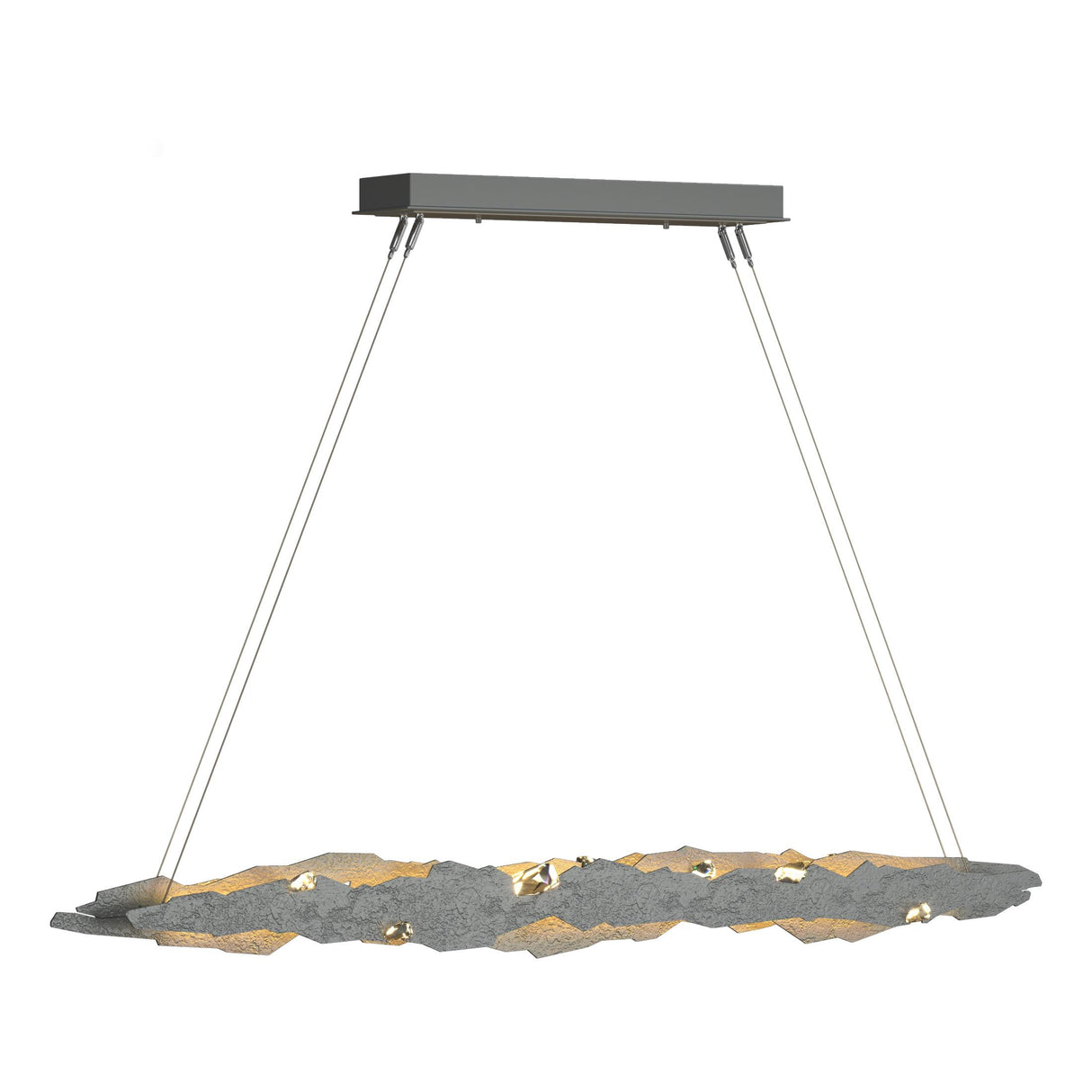 Hubbardton Forge 2018 Vintage Platinum Crystal Standard Trove LED Pendant