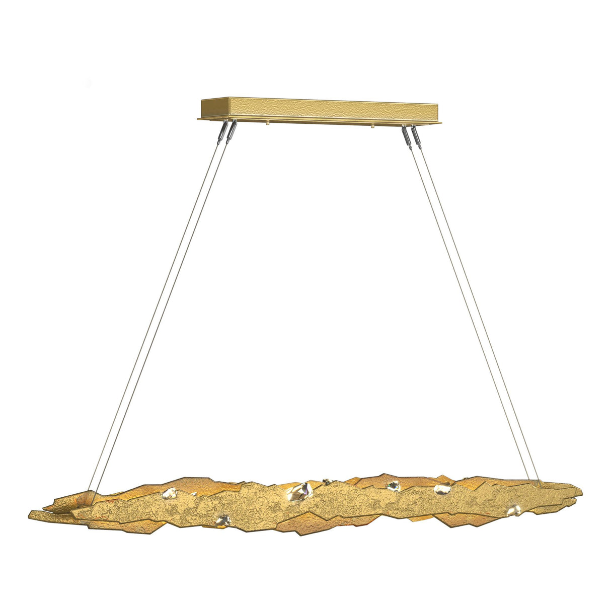 Hubbardton Forge 2018 Modern Brass Crystal Standard Trove LED Pendant