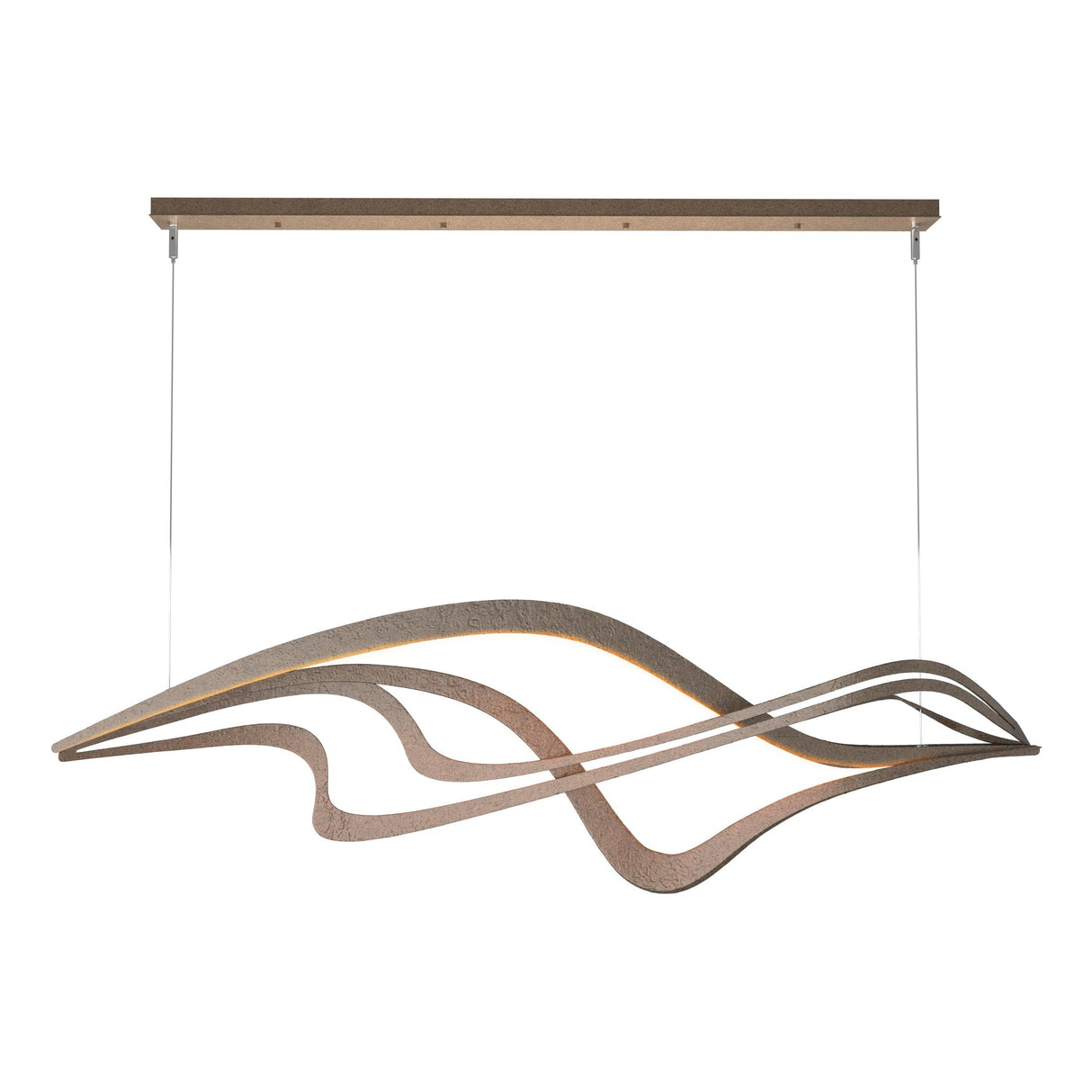 Hubbardton Forge 2019 Bronze Standard Crossing Waves LED Pendant