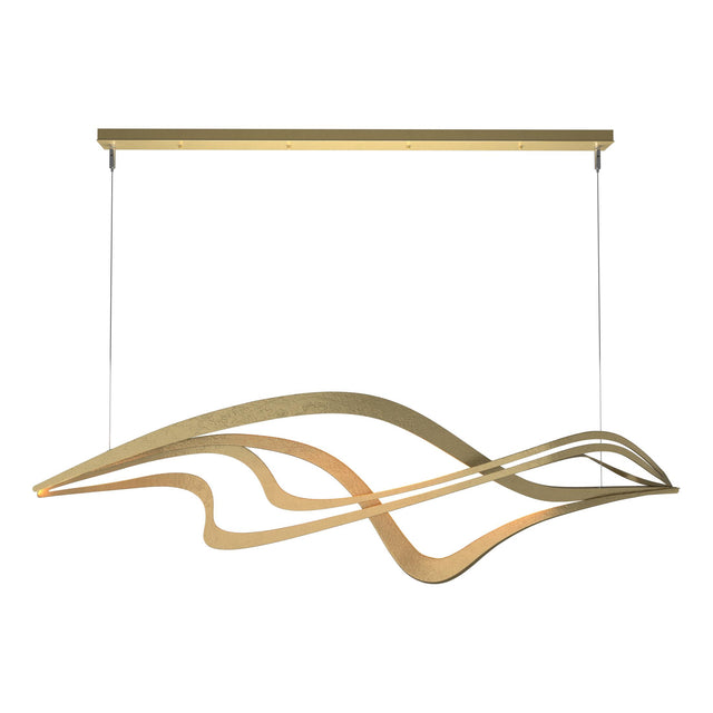 Hubbardton Forge 2019 Modern Brass Standard Crossing Waves LED Pendant