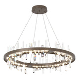 Hubbardton Forge 2019 Bronze Crystal Standard Solitude Circular LED Pendant
