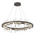Hubbardton Forge 2019 Dark Smoke Crystal Standard Solitude Circular LED Pendant