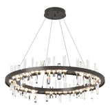 Hubbardton Forge 2019 Oil Rubbed Bronze Crystal Standard Solitude Circular LED Pendant