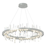 Hubbardton Forge 2019 Vintage Platinum Crystal Standard Solitude Circular LED Pendant