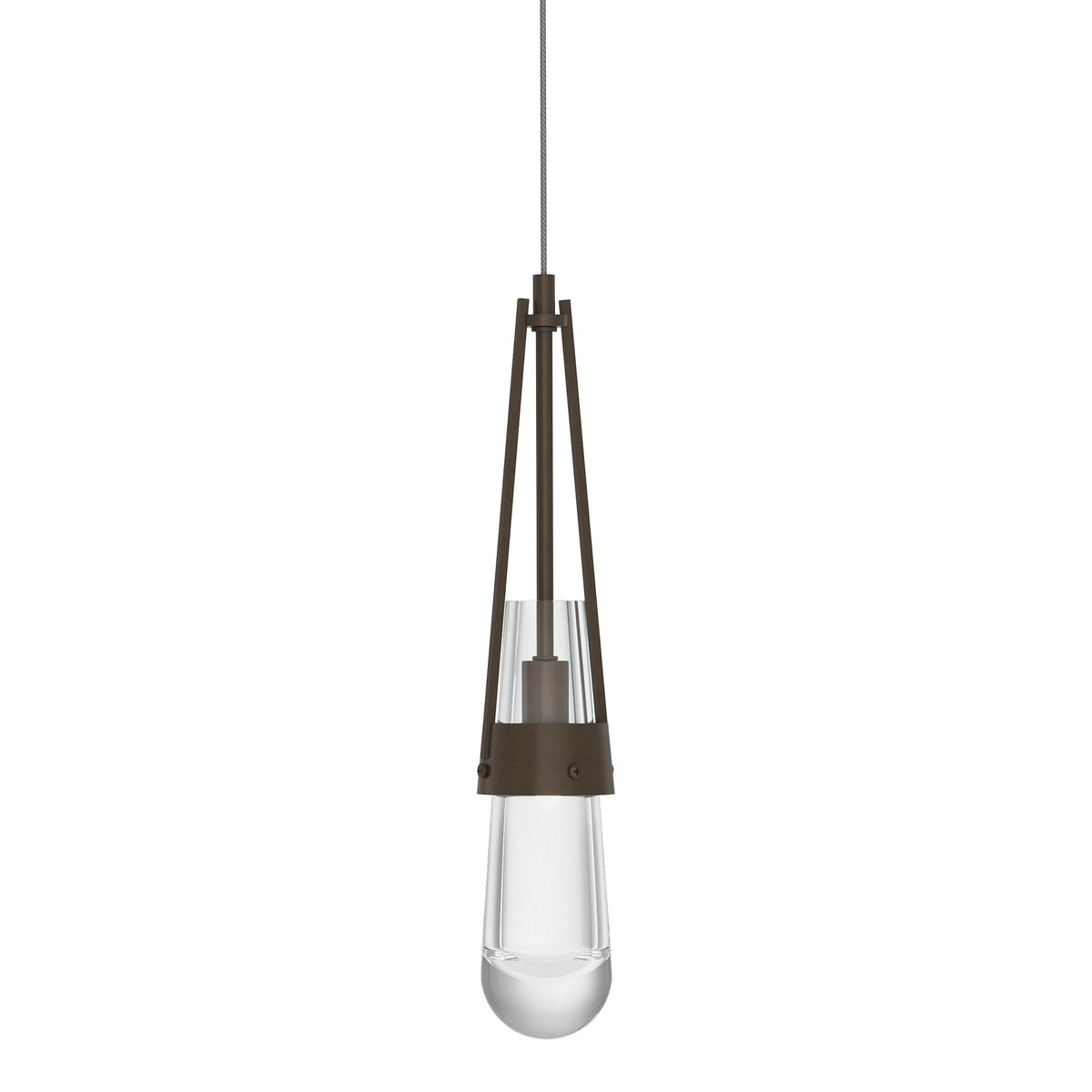 Hubbardton Forge 2013 Bronze Clear Glass (ZM) Standard Link Clear Glass Low Voltage Mini Pendant