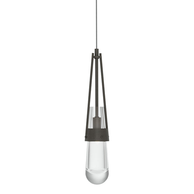 Hubbardton Forge 2013 Dark Smoke Clear Glass (ZM) Standard Link Clear Glass Low Voltage Mini Pendant