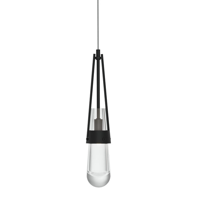 Hubbardton Forge 2013 Black Clear Glass (ZM) Standard Link Clear Glass Low Voltage Mini Pendant