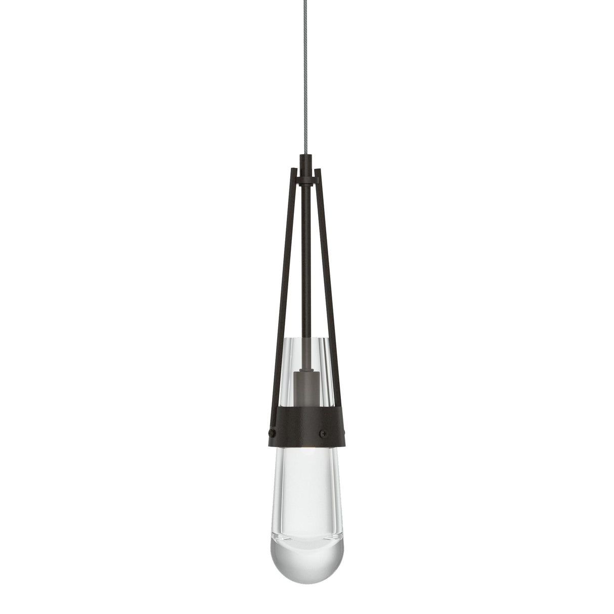Hubbardton Forge 2013 Oil Rubbed Bronze Clear Glass (ZM) Standard Link Clear Glass Low Voltage Mini Pendant