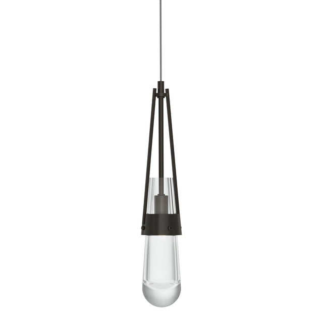Hubbardton Forge 2013 Oil Rubbed Bronze Clear Glass (ZM) Standard Link Clear Glass Low Voltage Mini Pendant