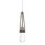 Hubbardton Forge 2022 Bronze Clear Glass with White Threading (YJ) Standard Link Blown Glass Low Voltage Mini Pendant