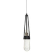 Hubbardton Forge 2022 Black Clear Bubble Glass (YG) Standard Link Blown Glass Low Voltage Mini Pendant