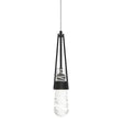 Hubbardton Forge 2022 Black Clear Glass with White Threading (YJ) Standard Link Blown Glass Low Voltage Mini Pendant
