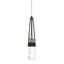 Hubbardton Forge 2022 Black Clear Glass with White Threading (YJ) Standard Link Blown Glass Low Voltage Mini Pendant
